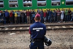 Syrian refugees protest at the platform of Budapest Keleti railway station. Budapest, Hungary, Central Europe, 4 September 2015. (Mstyslav Chernov) Refugee flows from fragile states are overwhelming the capacity of destination states worldwide.