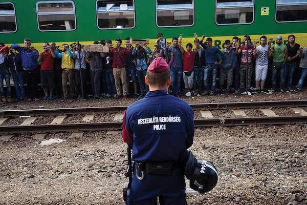 Syrian refugees protest at the platform of Budapest Keleti railway station. Budapest, Hungary, Central Europe, 4 September 2015. (Mstyslav Chernov) Refugee flows from fragile states are overwhelming the capacity of destination states worldwide.