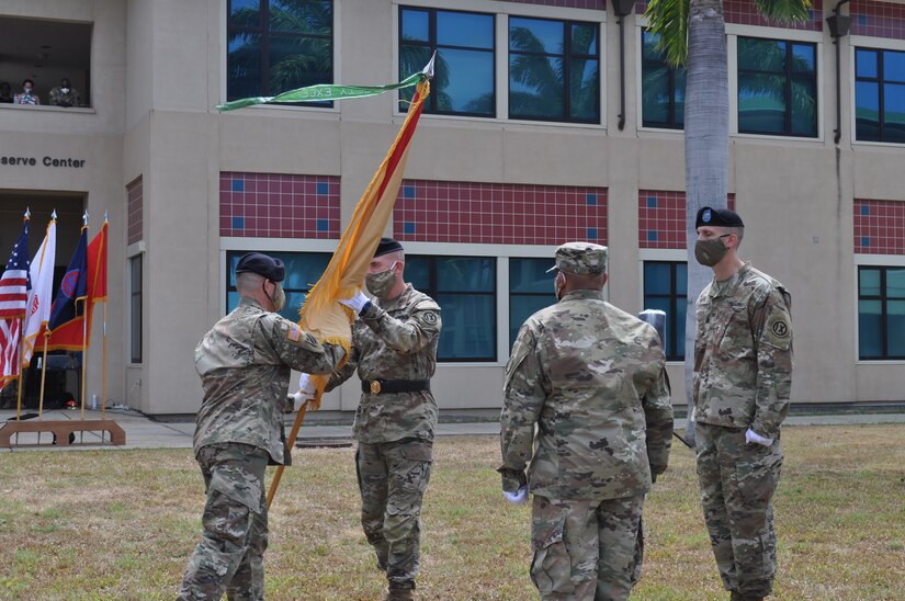 9th MSC Theater Support Group conducts change of command while complying with COVID-19 guidelines