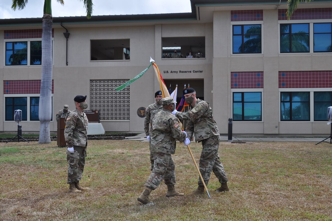 9th MSC Theater Support Group conducts change of command while complying with COVID-19 guidelines