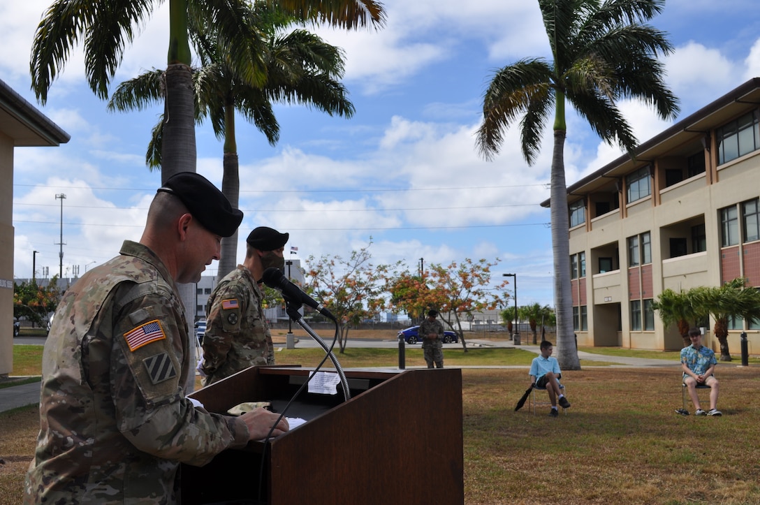 9th MSC Theater Support Group conducts change of command while complying with COVID-19 guidelines