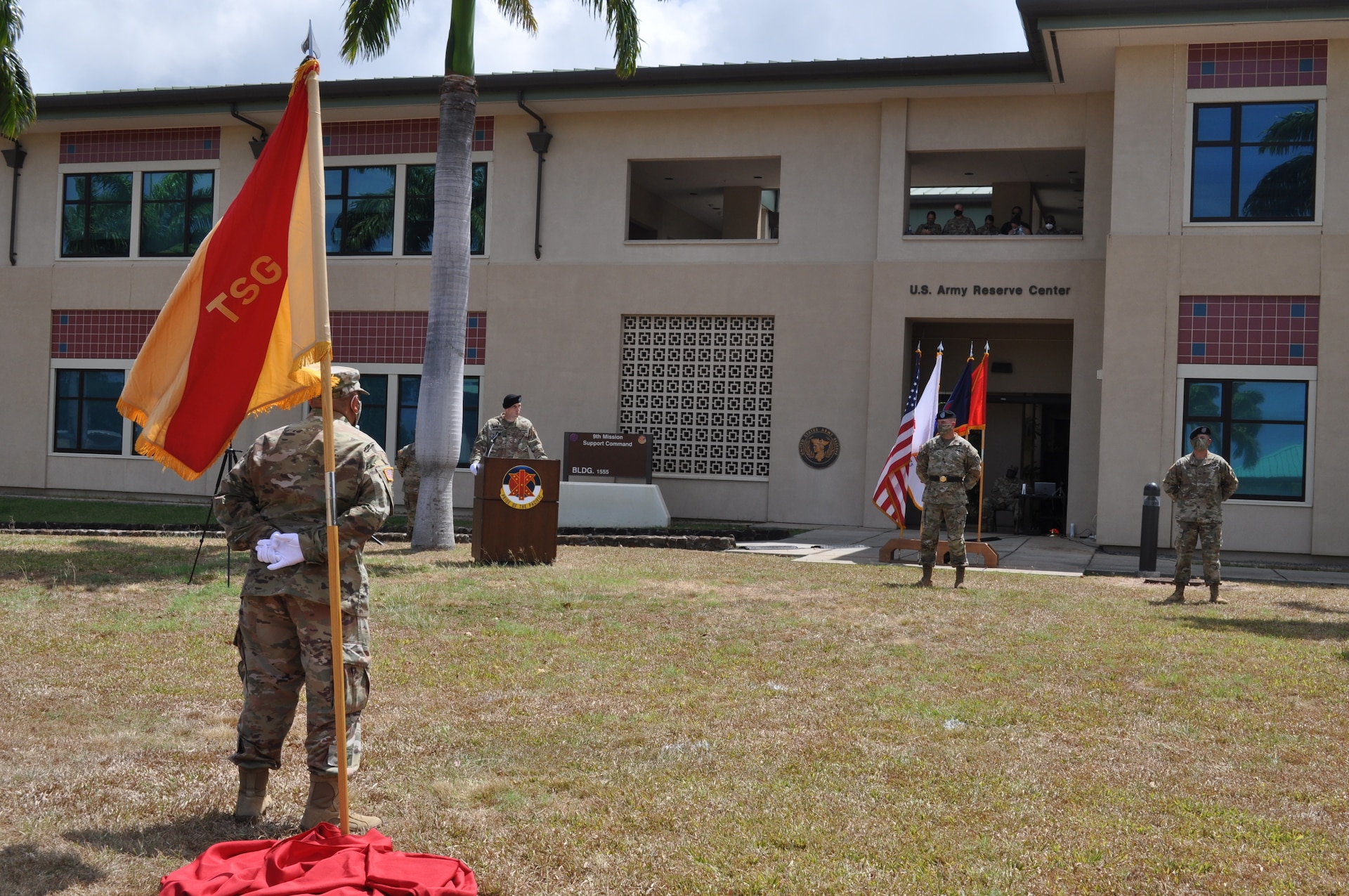 9th MSC Theater Support Group conducts change of command while complying with COVID-19 guidelines