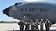 Capt. Derrick Lopez, Lt. Col. Jonathan Flores, Maj. Chris Foote, 2nd Lt. Ben Stone, 18th Air Refueling Squadron pilots, and Master Sgt. Clay Dotson, 905th Air Refeuling Squadron boom operator, flew that
last KC-135 Stratotanker flight to take place during a 931st Air Refueling Wing Unit Training Assembly June 6, 2020, at McConnell Air Force Base, Kan.