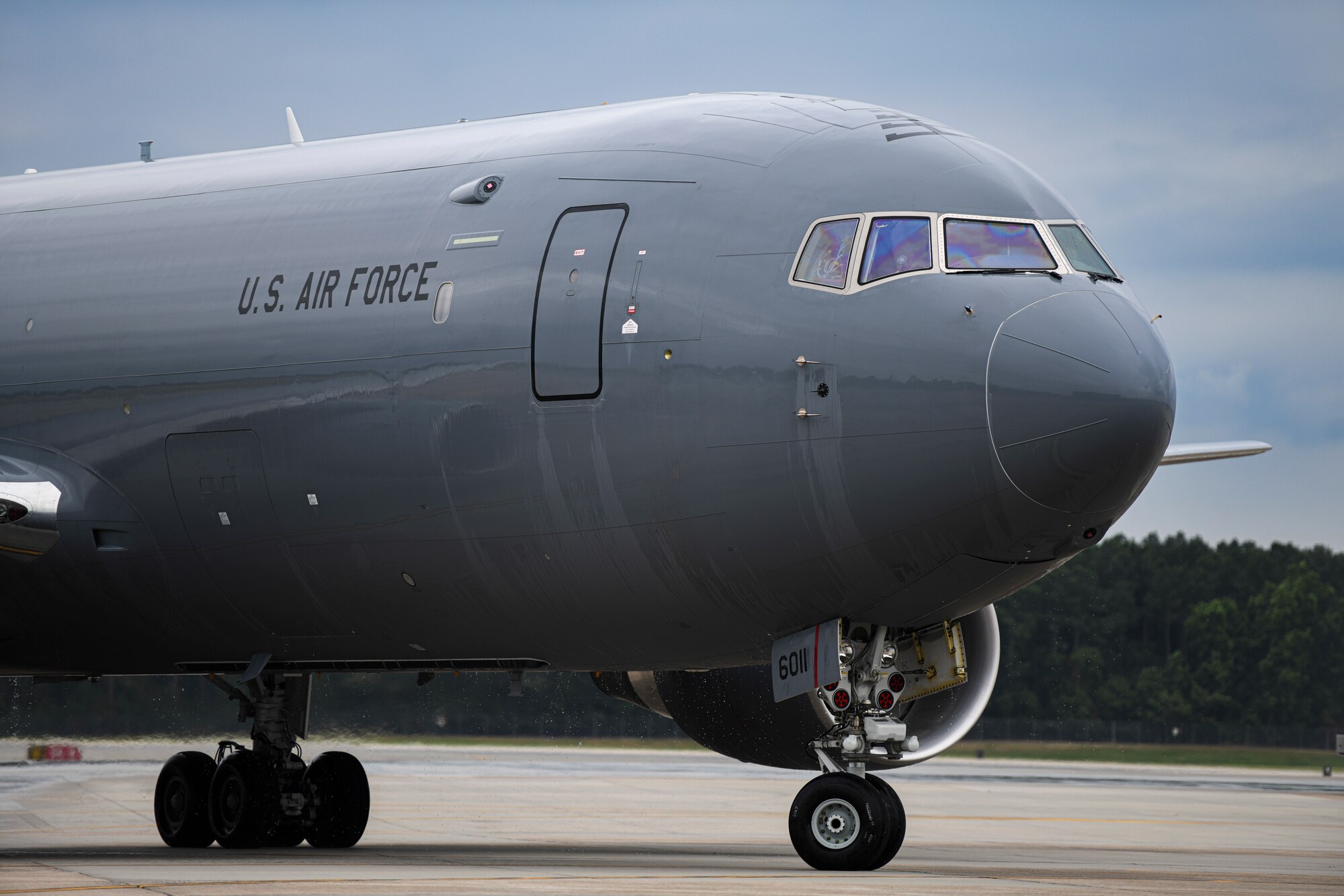 The first KC-46A Pegasus lands at Seymour Johnson Air Force