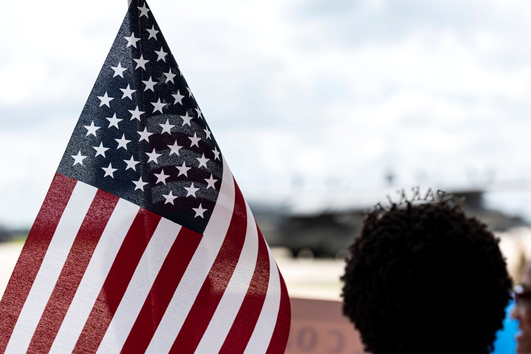 Photo of family member awaiting the return of an Airman.