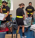 Soldiers assist personnel moving into the new, consolidated Transition Assistance Center at Joint Base San Antonio-Fort Sam Houston June 10, 2020. The plan for the center is to merge Army ideas with other