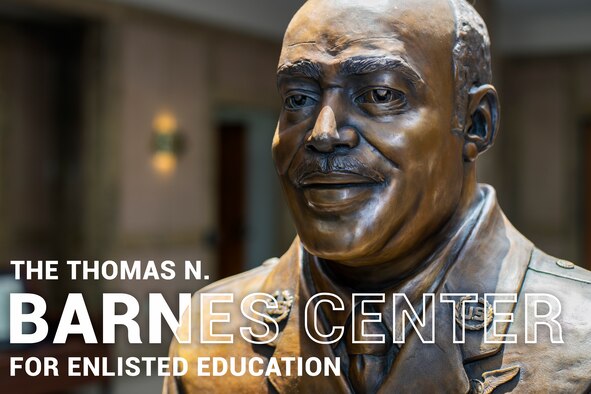 statue of Thomas N. Barnes in the Barnes Center