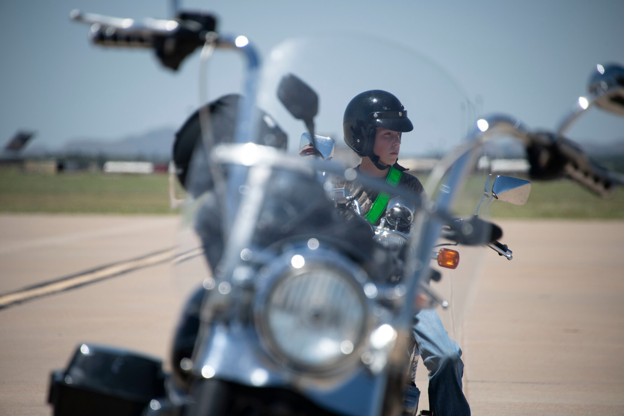 person rides on motor cycle