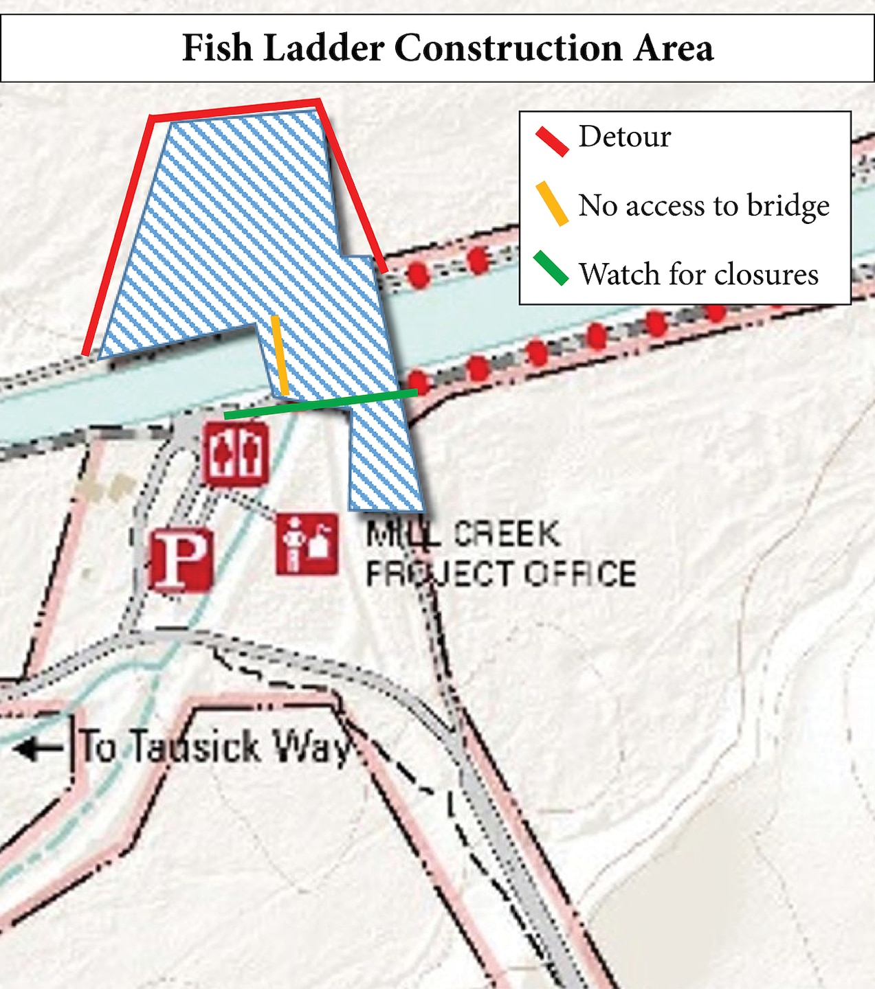 Mill Creek Construction Map, Summer 2020