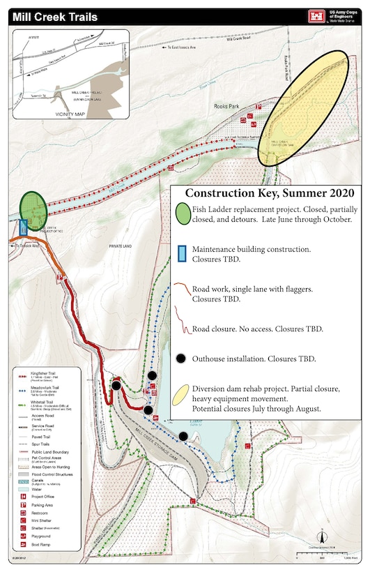 Mill Creek Construction Map, Summer 2020
