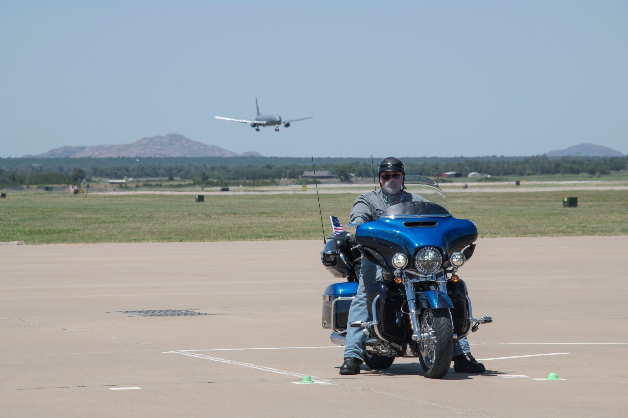 person rides on motor cycle