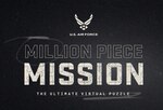 Black screen with white Air Force Logo, and text that reads million piece mission: the ultimate virtual puzzle