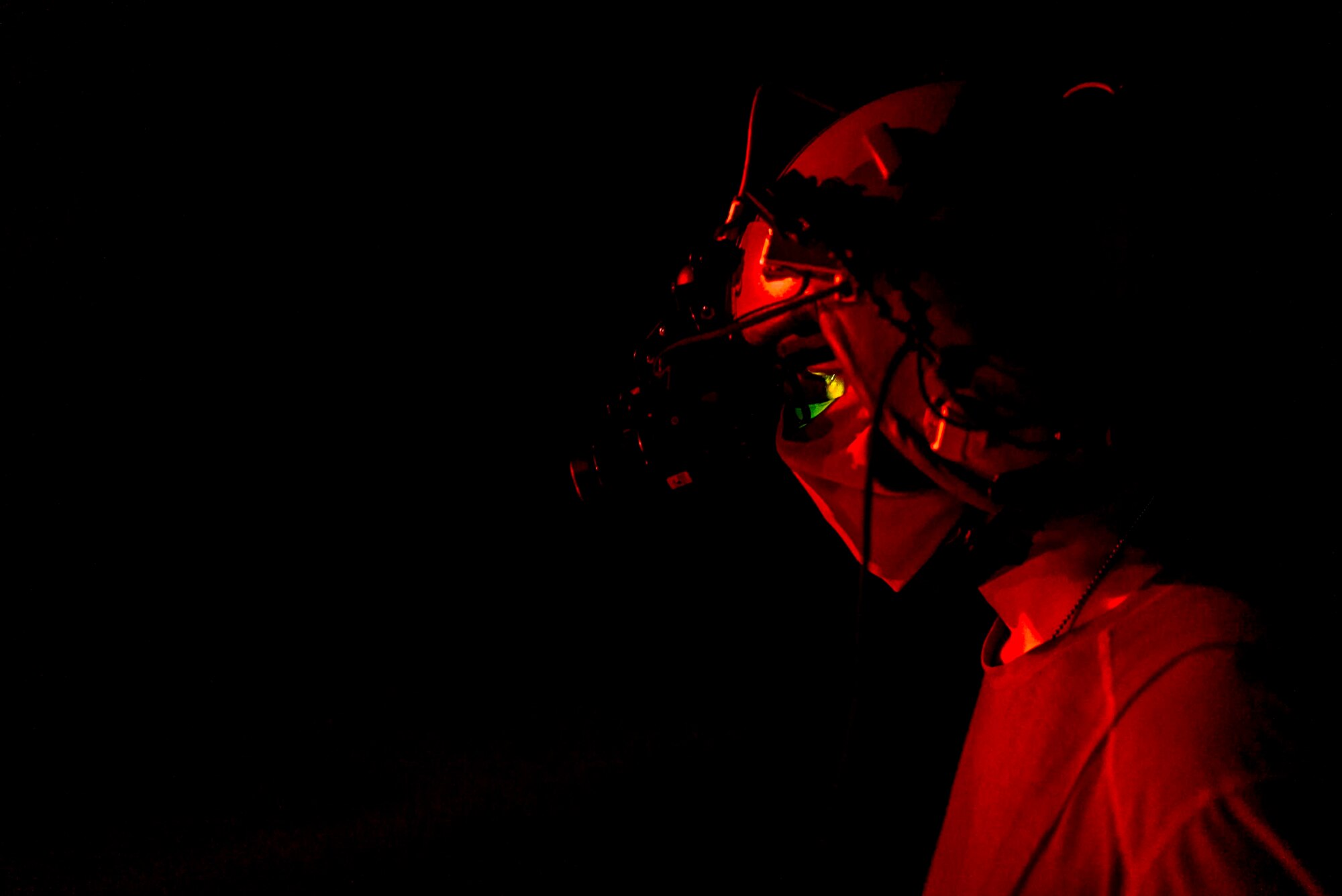 U.S. Air Force Senior Airman Tyler Scott 75th Expeditionary Airlift Squadron (EAS) loadmaster, stands by during a cargo load onto a C-130J Super Hercules in Somalia, June 6, 2020. The 75th EAS provides strategic Airlift capabilities across the Combined Joint Task Force - Horn of Africa (CJTF-HOA) area of responsibility. (U.S. Air Force photo by Staff Sgt. Shawn White)