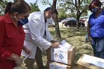 Joint Task Force-Bravo Civil Affairs donated medical personal protective equipment in Honduras.