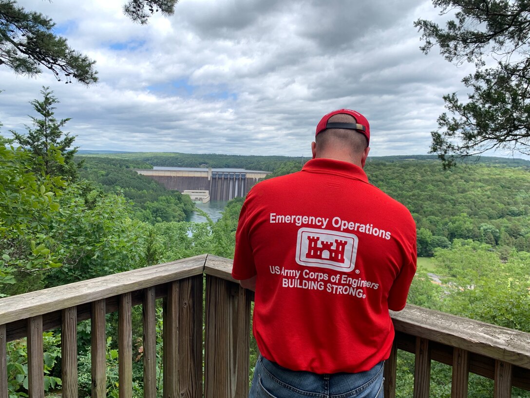 on watch above Greers Ferry Dam