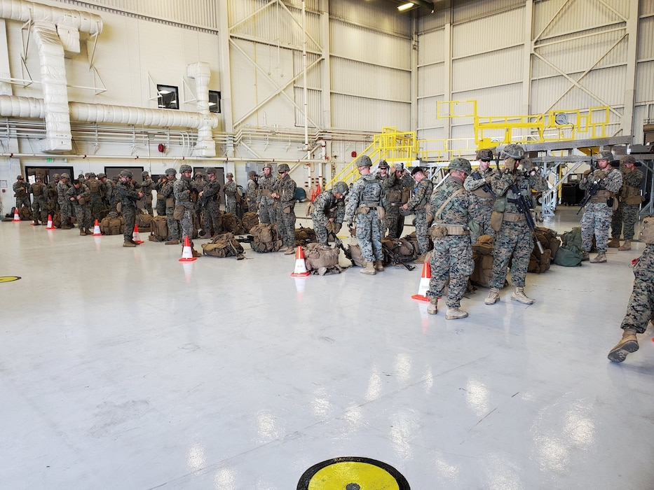 On June 11, 2020, Marines & Sailors from Headquarters Company, 5th Marine Regiment; 3d Battalion, 5th Marine Regiment; and 3d Marine Air Wing conducted an air assault from Marine Corps Air Station Camp Pendleton to the Marine Corps Mountain Warfare Training Center in Bridgeport, California as part of Mountain Exercise 5-20.