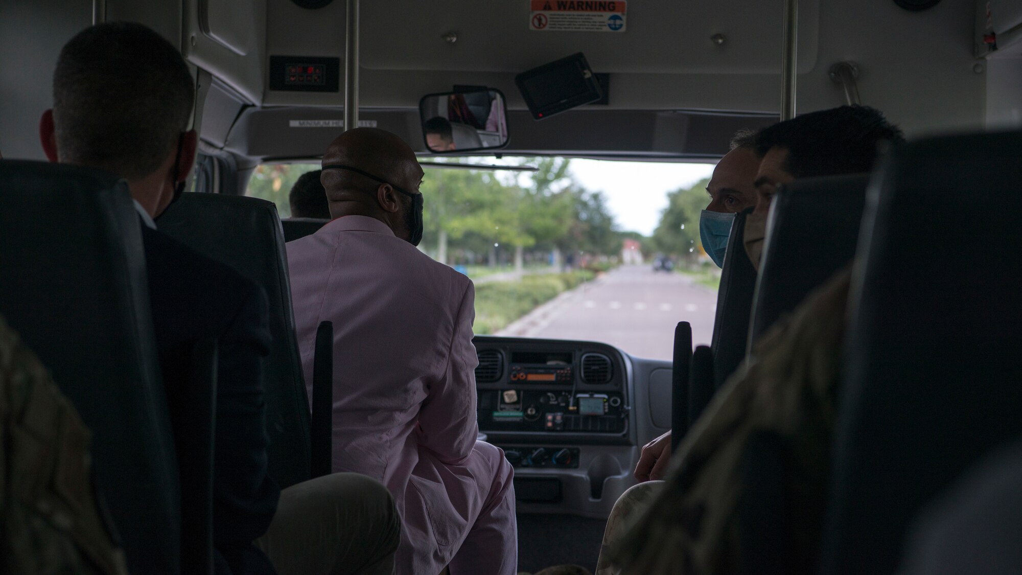6th Air Refueling Wing and 6th Mission Support Group leadership travel with Hon. John Henderson, the Assistant Secretary of the Air Force for Environment, Installations and Energy, to base housing on MacDill Air Force Base, Fla., June 10, 2020.
