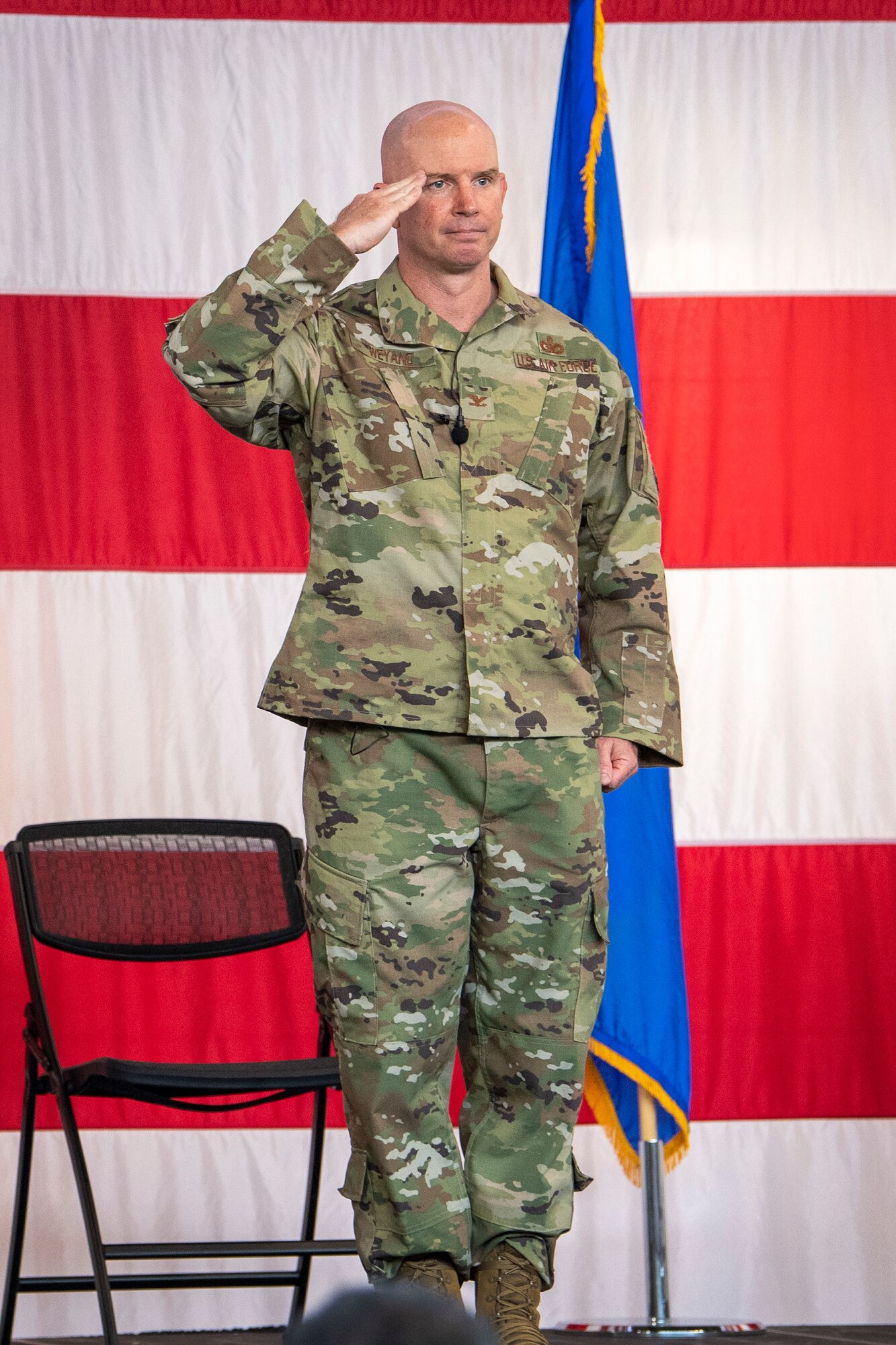 Col. Weyand receives first salute