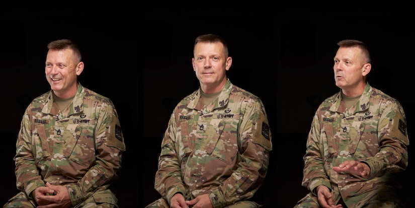 U.S. Army Reserve Sgt. 1st Class Robert Reeves, a telecommunications chief with the 335th Signal Command (Theater), poses for a portrait at East Point, Georgia, May 28, 2020.