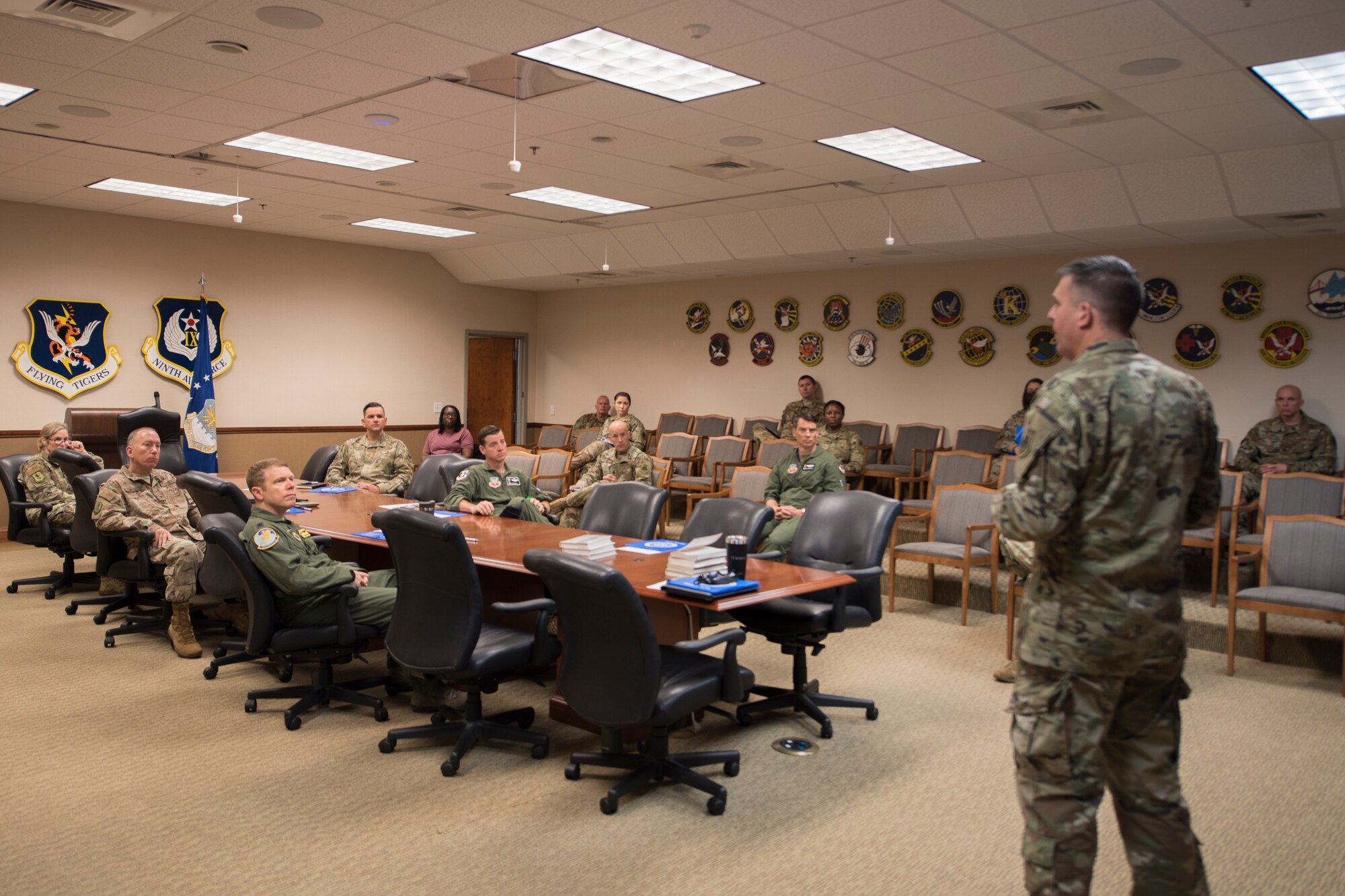 A photo of a briefing.