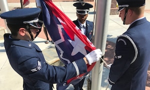 Members of the Nellis Air Force Base Color Guard raise the official Juneteenth flag. Traditionally, celebrations included what was referred to as the “scatter,” where former slaves went out and searched for displaced family members. (Courtesy Photo)