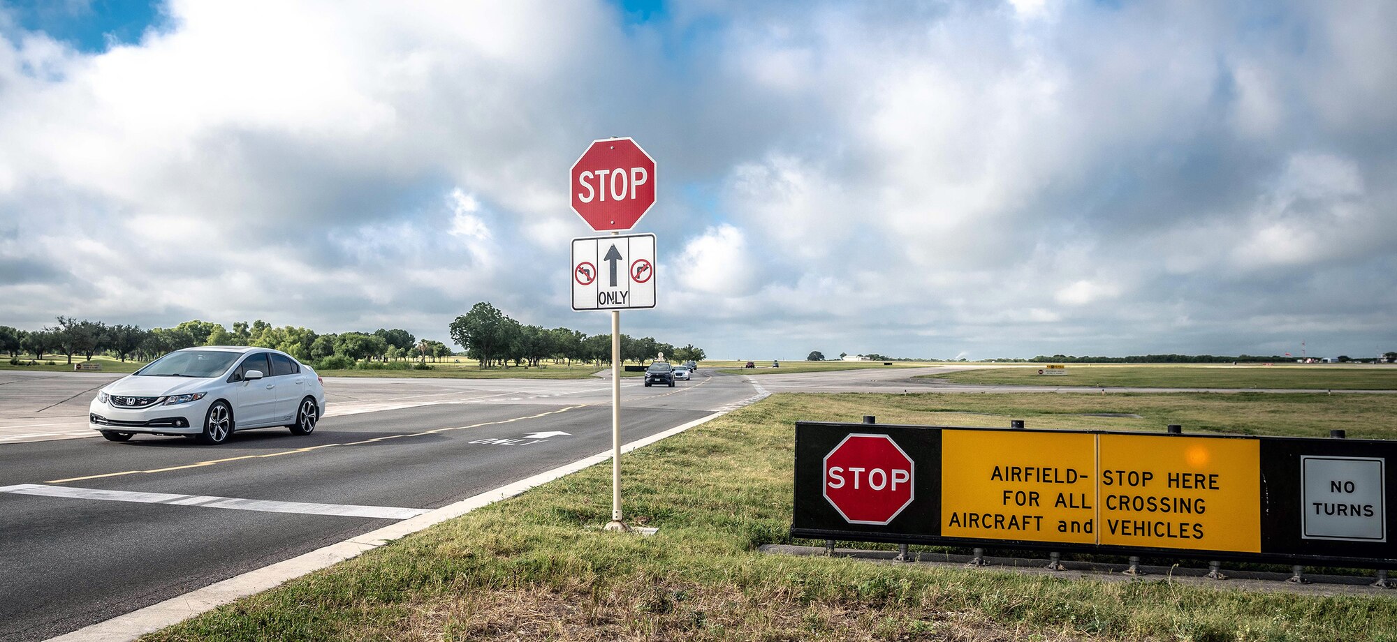 New traffic signage has been erected in support of Operation Echo, a 12th Operations Support Squadron initiative to cut down on illegal flightline entry at the South ramp taxiway at Joint Base San Antonio-Randolph.