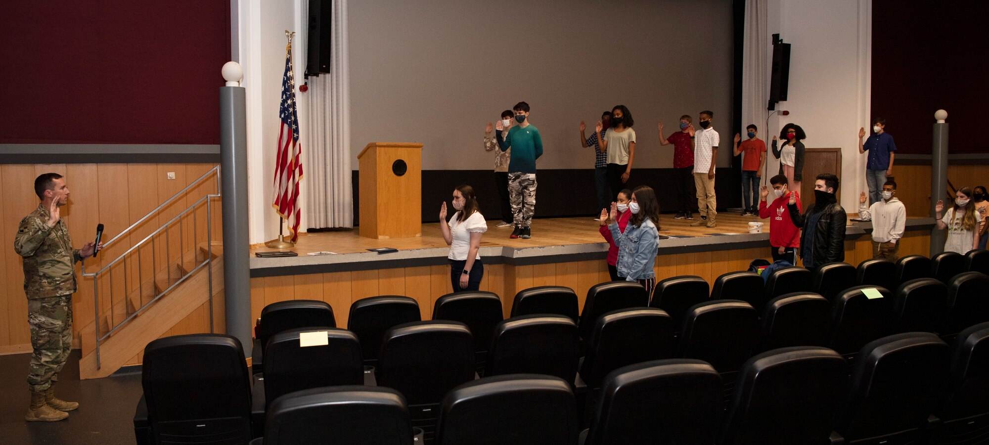 For the program, the students took an oath to serve as federal employees of the U.S. Air Force