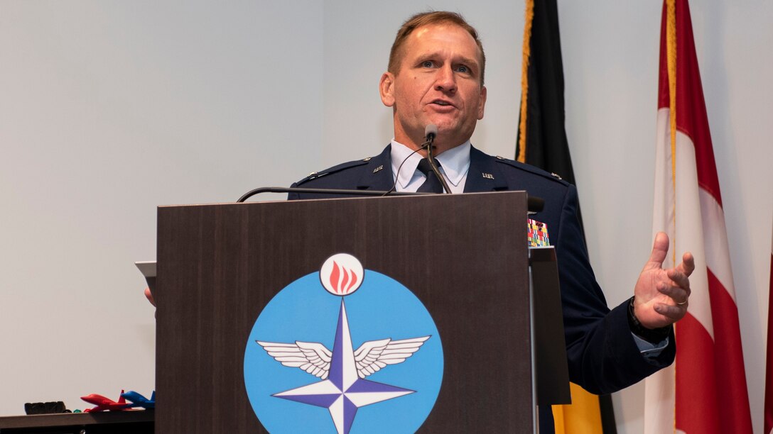 Haas addresses in-person, virtual audience during change of command ceremony