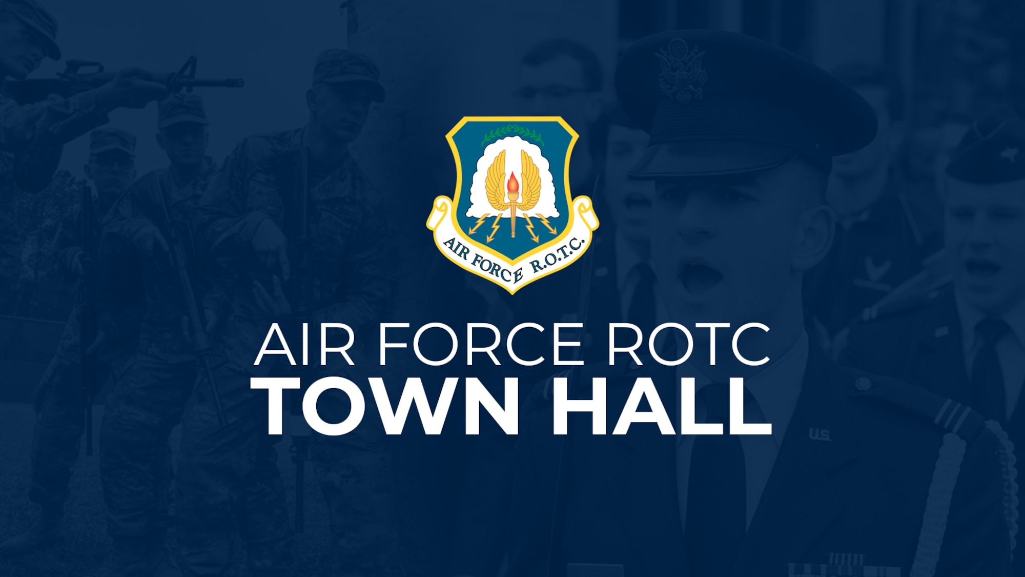 Air Force Reserve Officer Training Corps leadership discussed the future of the program and answered questions during a virtual town hall, June 18, 2020, live on Air University’s Facebook. (U.S. Air Force graphic by Senior Airman Charles Welty)