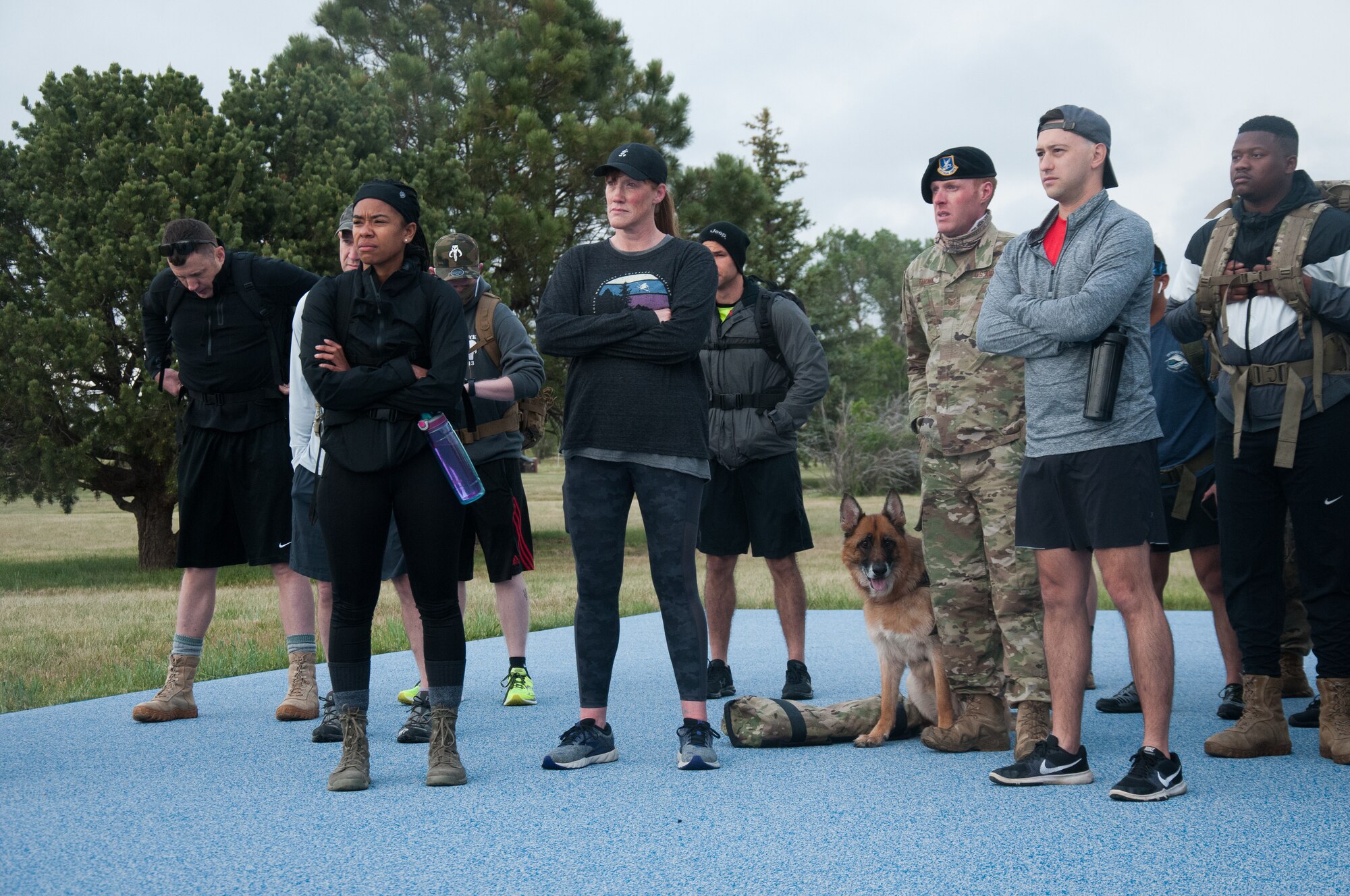 The ruck march was an event organized by 20th Air Force headquarters staff to build comradery and create a space for difficult conversations about racism and discrimination. U.S. Air Force photo by 1st Lt Ieva Bytautaite.