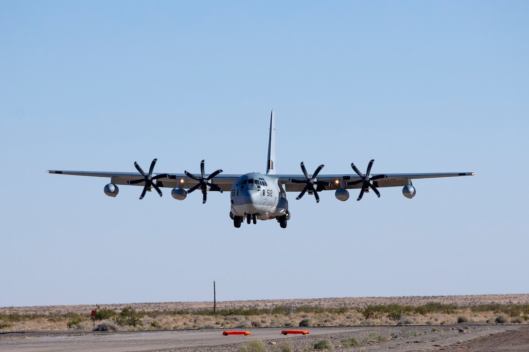 President Donald J. Trump departs from a flight aboard Marine Corps Air Station (MCAS) Yuma as part of a visit to the border wall on June 23, 2020.