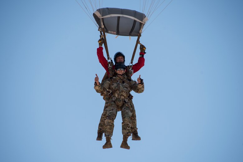 A photo of Col Pifer's fini jump