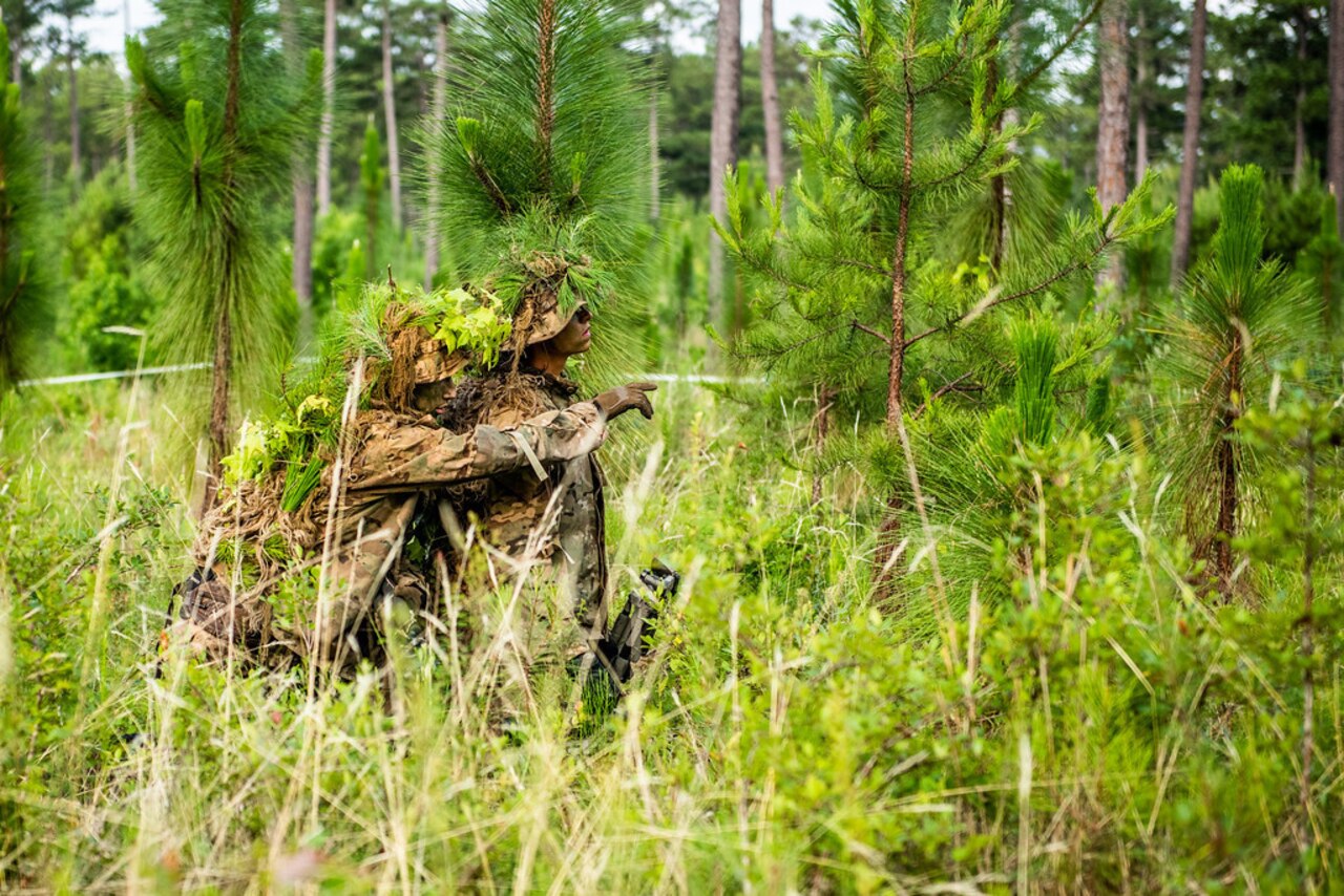 Soldiers going through sniper training.