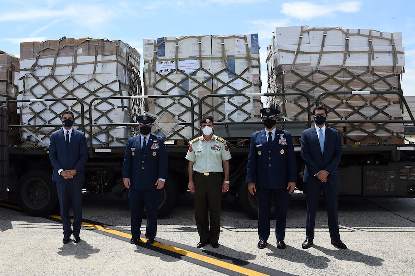 Jordan donates personal protective equipment at Joint Base Andrews for COVID-19 response