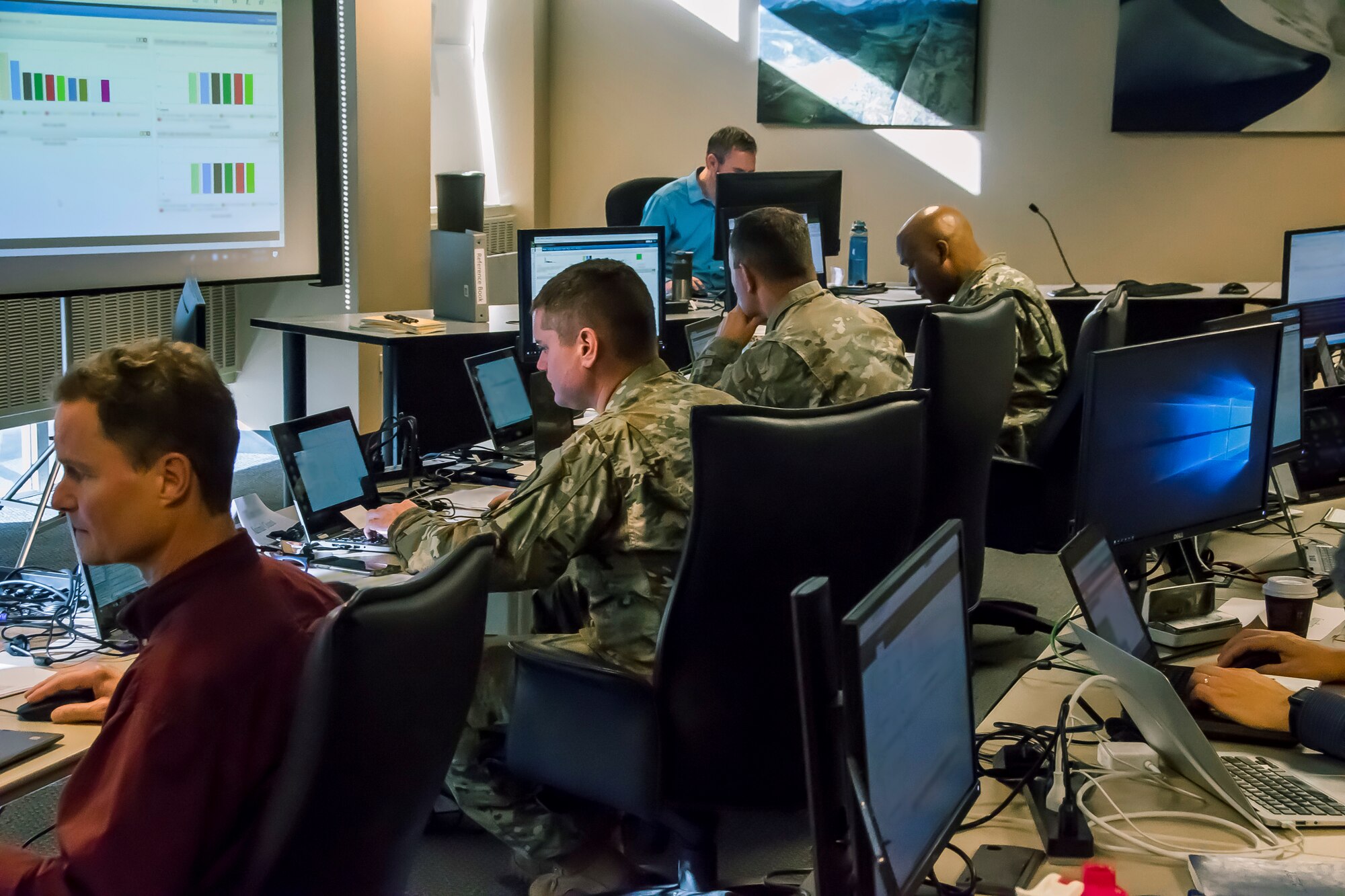 People performing cyber security during election