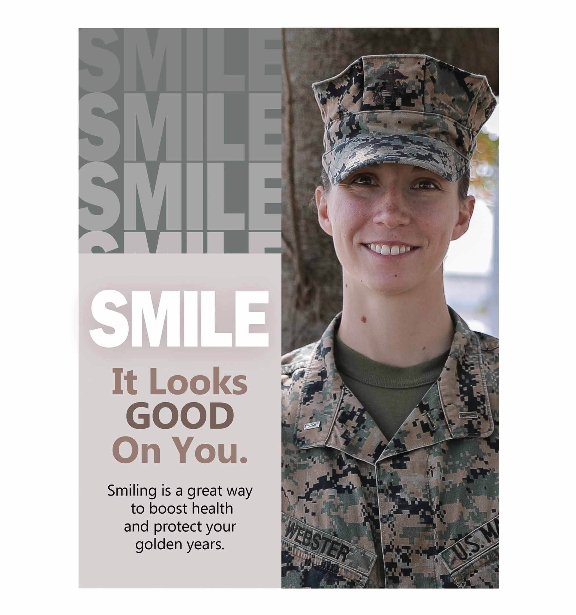 A layout comp example of a military health campaign
