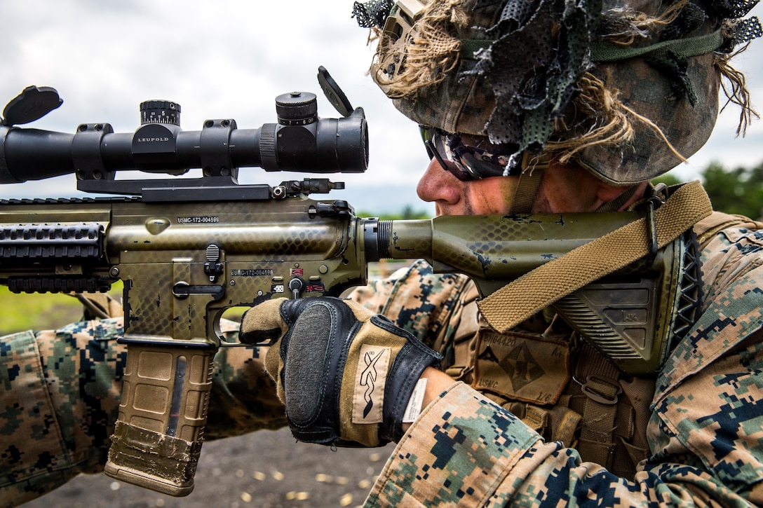 A U.S. Marine participates in a live-fire range at the Combined Arms Training Center Fuji, Japan, June 17.