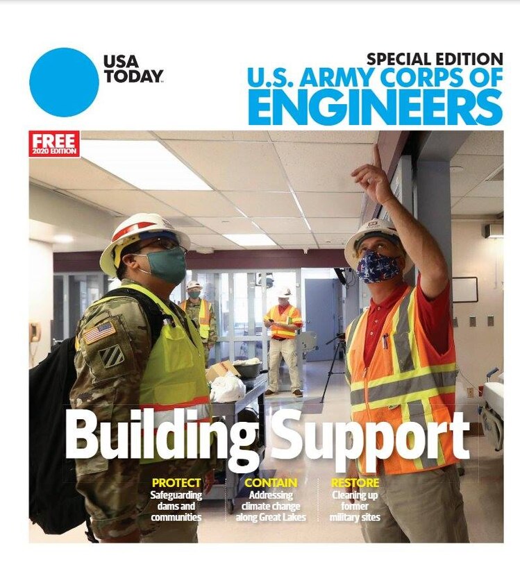 Hot off the press! The USA Today annual special edition highlighting the U.S. Army Corps of Engineers. Below you can view a digital version of this publication and learn more about who we are and what we do. Don't forget to check out photos of Buffalo District Hydrologist Michael Voorhees (p46) and Civil Engineer Paul Bijhouwer (Page 3). Also, highlighted in several articles, Detroit District Soo Locks (page 25, 68) featuring quotes from Buffalo District Chief Hydraulics & Hydrology and Water Management Section Keith Koralewski, Detroit District Project Manager Maureen "Mollie" Mahoney and many more!