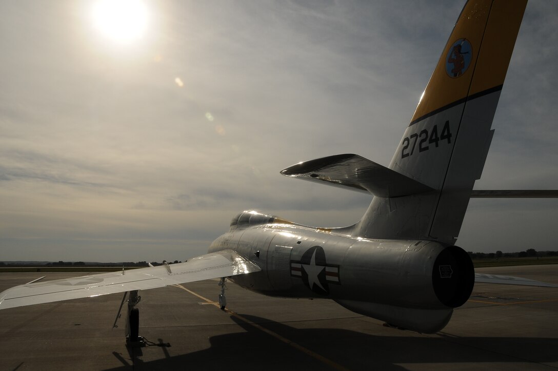 Photo of a RF-84 photo reconnaissance aircraft