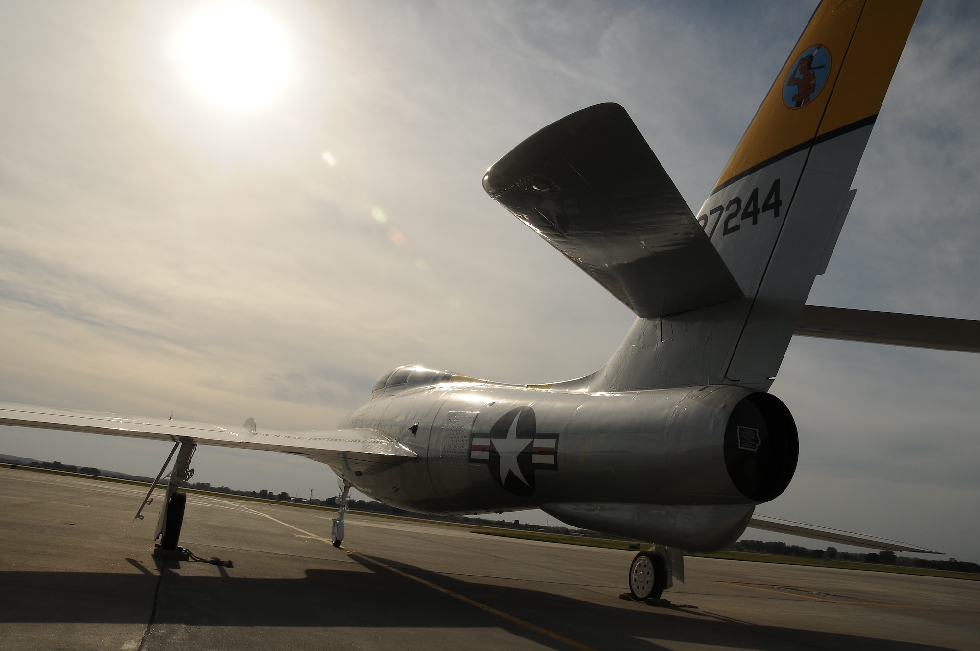 Photo of a RF-84 photo reconnaissance aircraft