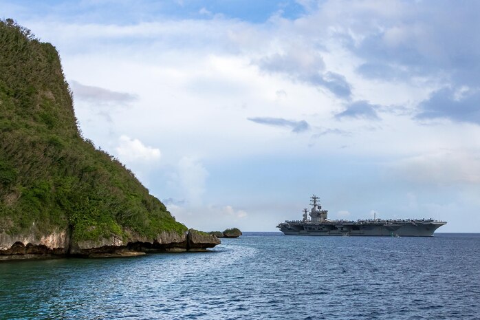 Nimitz Carrier Strike Group Arrives in Guam for Safe Haven Liberty