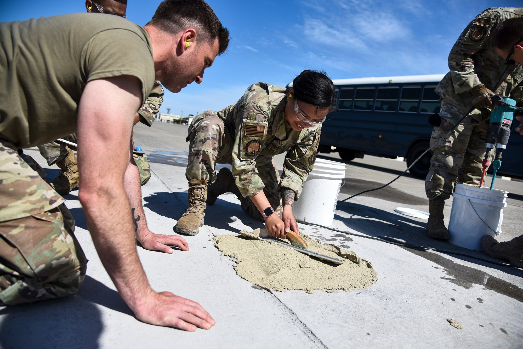 Twenty-four Airmen from nine different squadrons participated in a Multi-Capable Airmen event in support of the Agile Combat Employment concept at Misawa Air Base, Japan, June 12, 2020. The MCAs completed airfield inspections and four expedient spall repairs on the flightline.