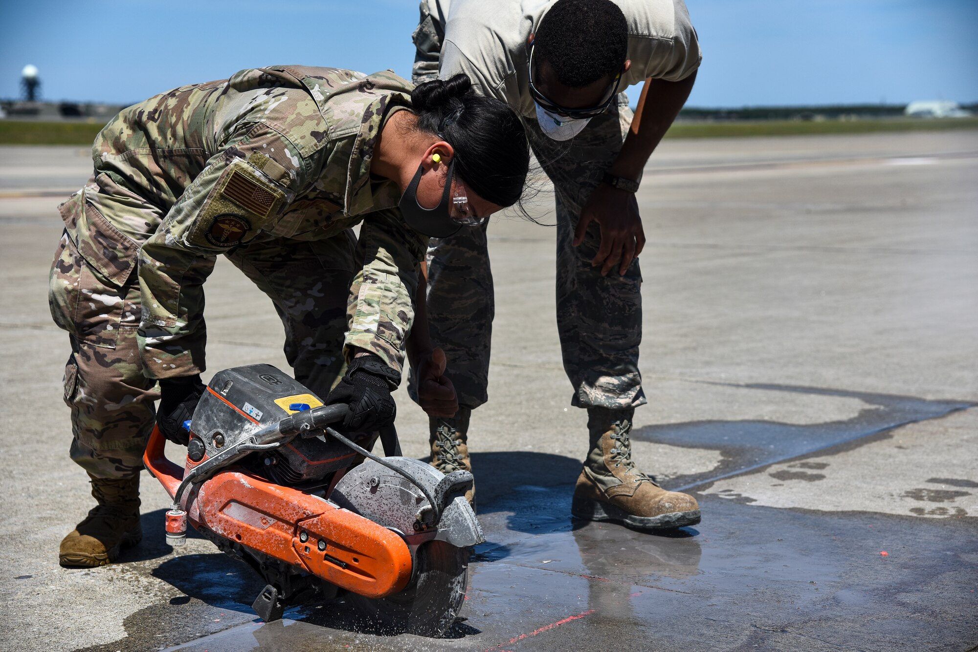 Twenty-four Airmen from nine different squadrons participated in a Multi-Capable Airmen event in support of the Agile Combat Employment concept at Misawa Air Base, Japan, June 12, 2020. The MCAs completed airfield inspections and four expedient spall repairs on the flightline.