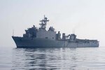 151202-N-JO245-101 SOUTHERN ARABIAN GULF (Dec. 2, 2015) The dock landing ship USS Oak Hill (LSD 51) transits the Southern Arabian Gulf. Oak Hill is part of the Kearsarge Amphibious Ready Group (ARG) and with the embarked 26th Marine Expeditionary Unit (26th MEU), is deployed in support of maritime security operations and theater security cooperation efforts in the U.S. 5th Fleet area of operations.