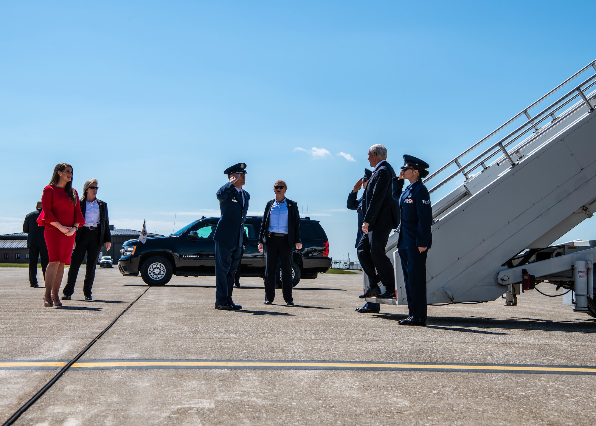 U.S. Vice President Mike Pence landed at YARS before attending a local event June 25, 2020.