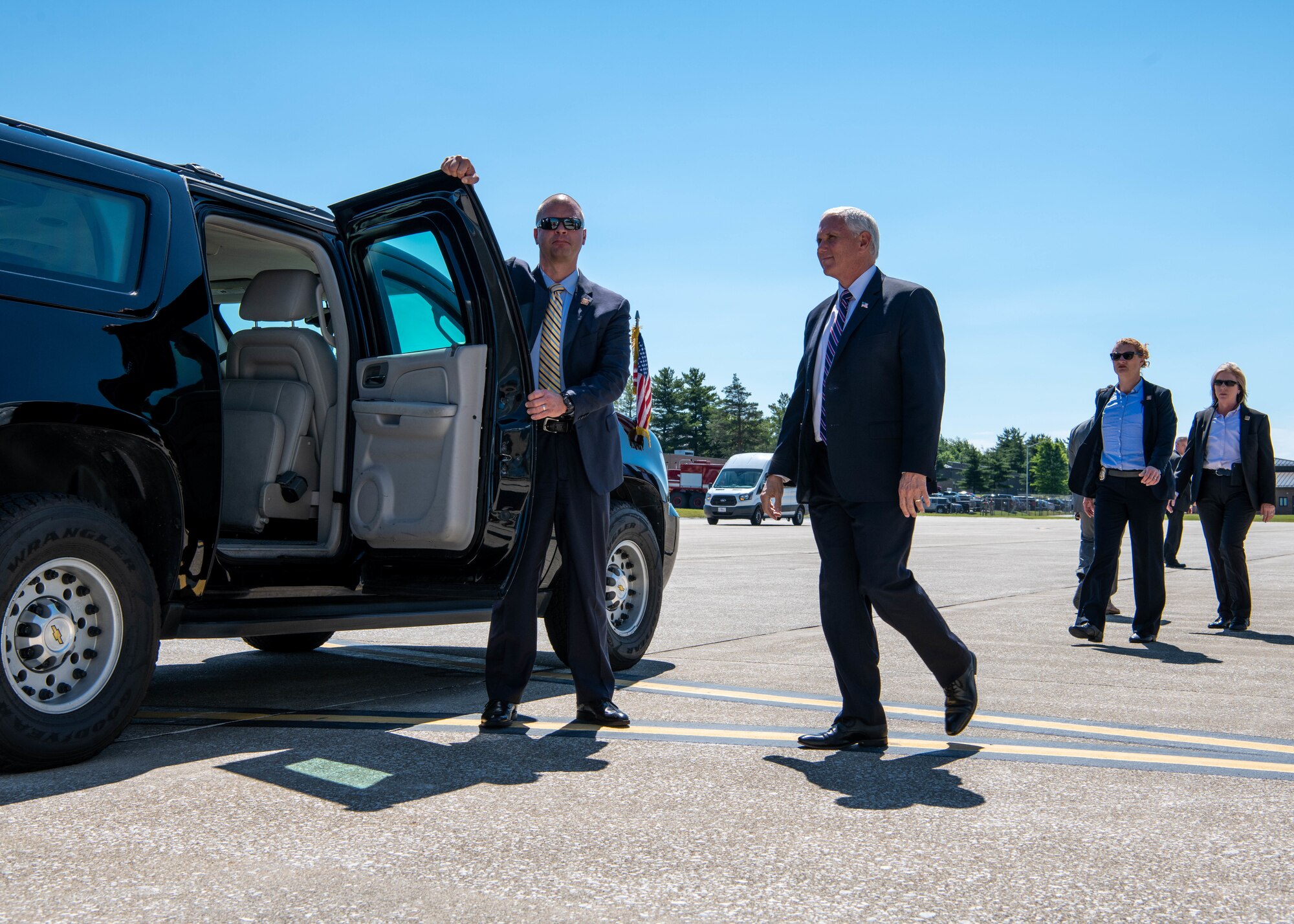 U.S. Vice President Mike Pence landed at YARS before attending a local event June 25, 2020.