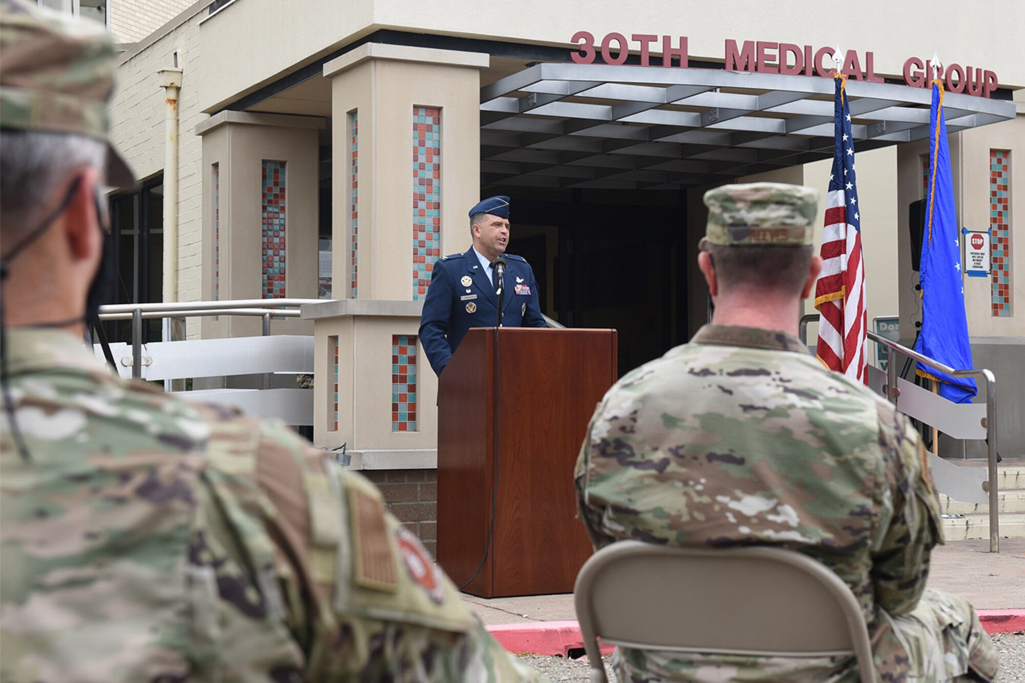 Photo of Colonel Anthony Mastalir speaking at podium