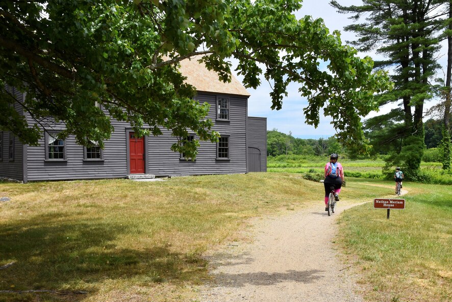 Sherri Brown and her daughter, Caeley, ride their bicycles on the trails in Minuteman National Park located just outside the installation during a 66th Force Support Squadron bicycle tour June 25.