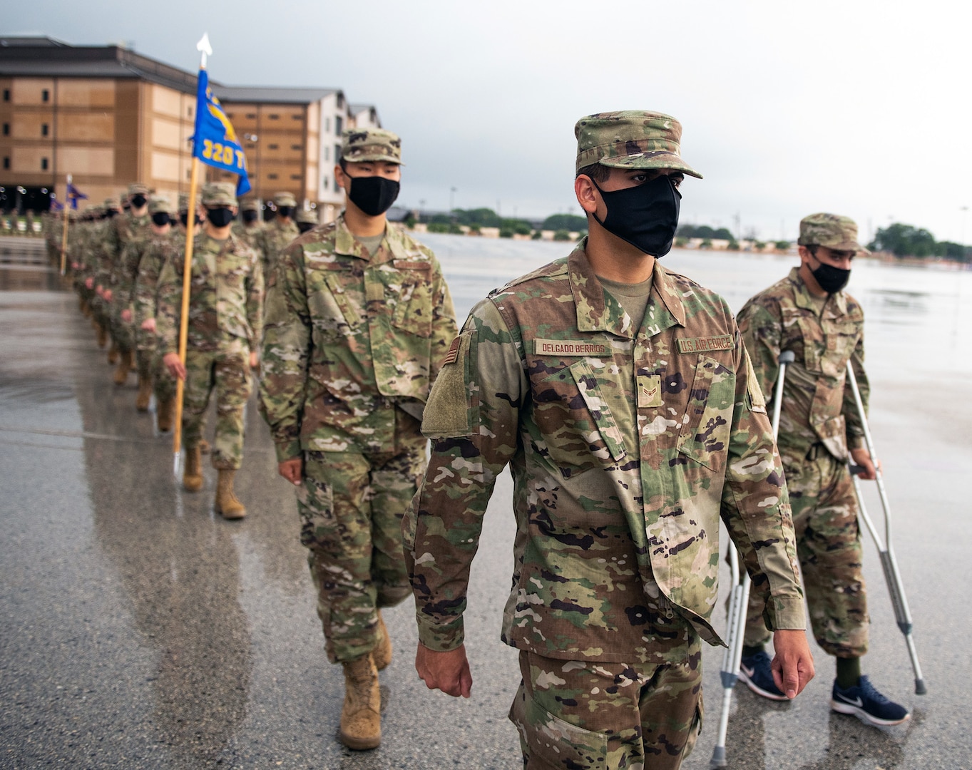 Ten U.S. Air Force Airmen part of the English language beta test prepare to graduate basic military training June 18 at Joint Base San Antonio-Lackland.