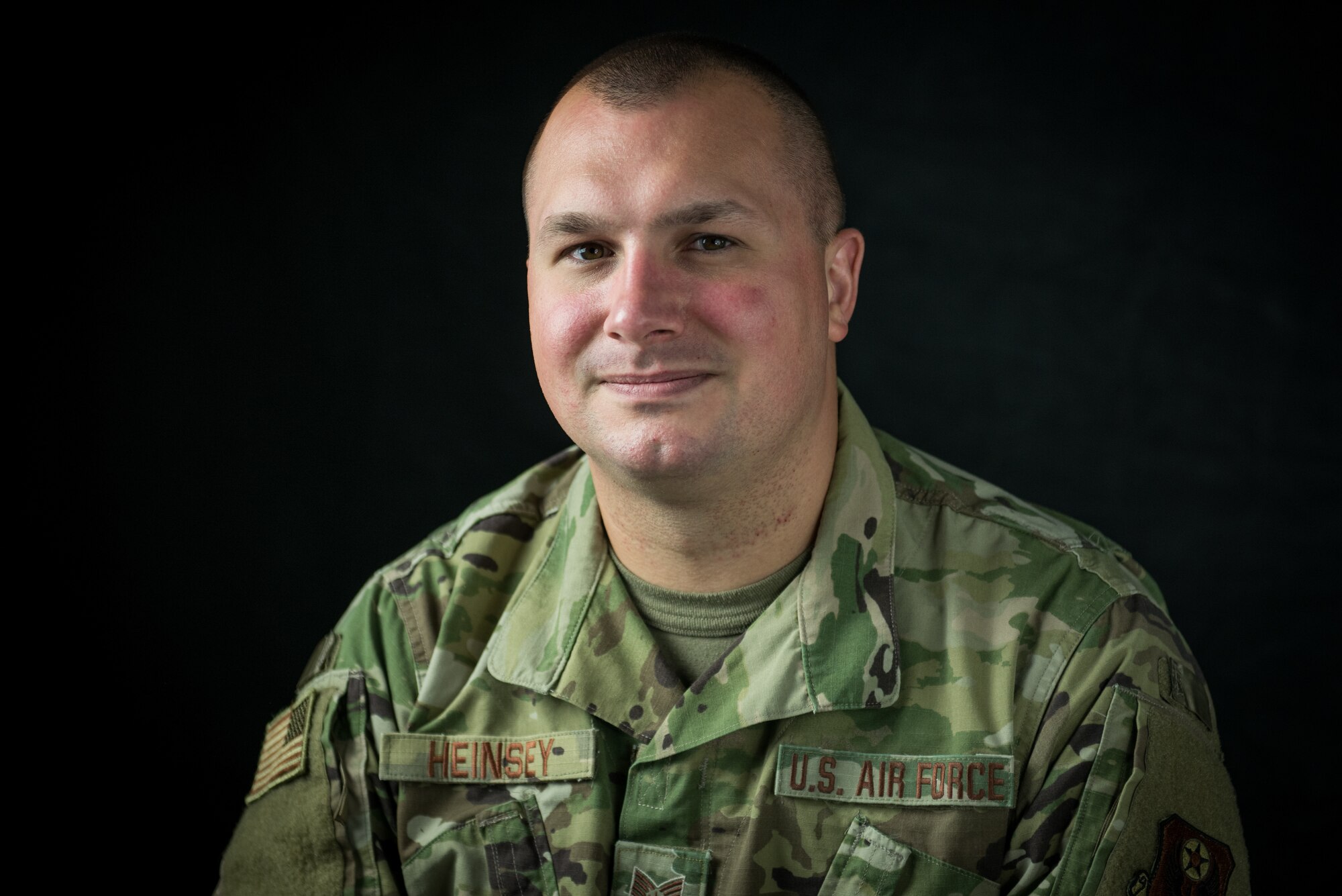 U.S. Air Force Tech. Sgt. John Heinsey, the intelligence superintendent with the 193rd Special Operations Support Squadron, Pennsylvania Air National Guard, poses for a photo, June 5, 2020 at the 193rd Special Operations Wing in Middletown, Pennsylvania. Heinsey has 10 years of military service between his time on active-duty Air Force and the Air National Guard. (U.S. Air National Guard photo by Staff Sgt. Tony Harp)